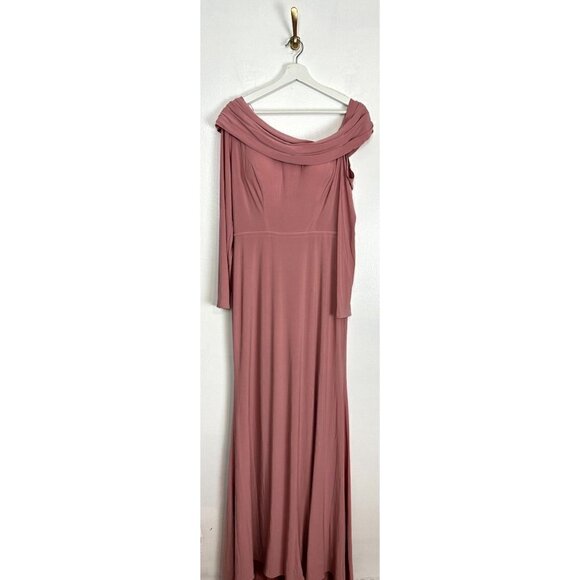 MAC DUGGAL One-Shoulder Jersey Trumpet Gown in Rose Gold Size US 10 - Picture 2 of 9